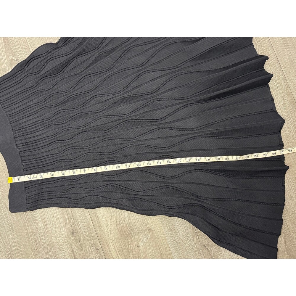 Sandro Paris Black Pleated Knit Midi Skirt Elastic Waist Approx XS (see descri.) - Picture 5 of 7